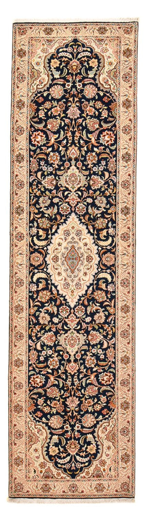 Alfombra de pasillo Alfombra Persa - Tabriz - Real - 310 x 83 cm - azul oscuro
