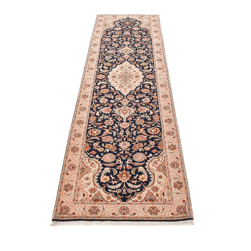 Alfombra de pasillo Alfombra Persa - Tabriz - Real - 310 x 83 cm - azul oscuro