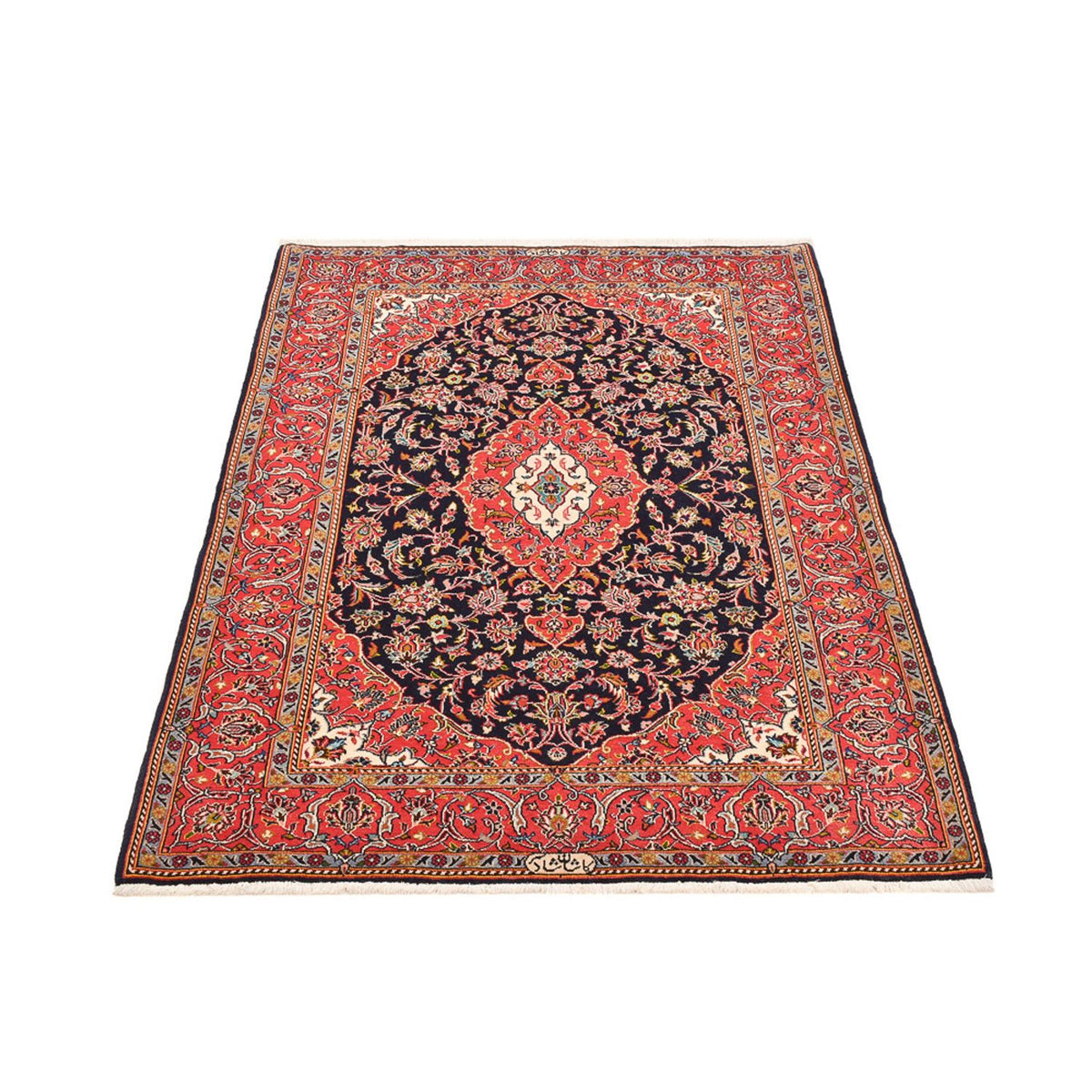 Alfombra persa - Keshan - 170 x 117 cm - rojo