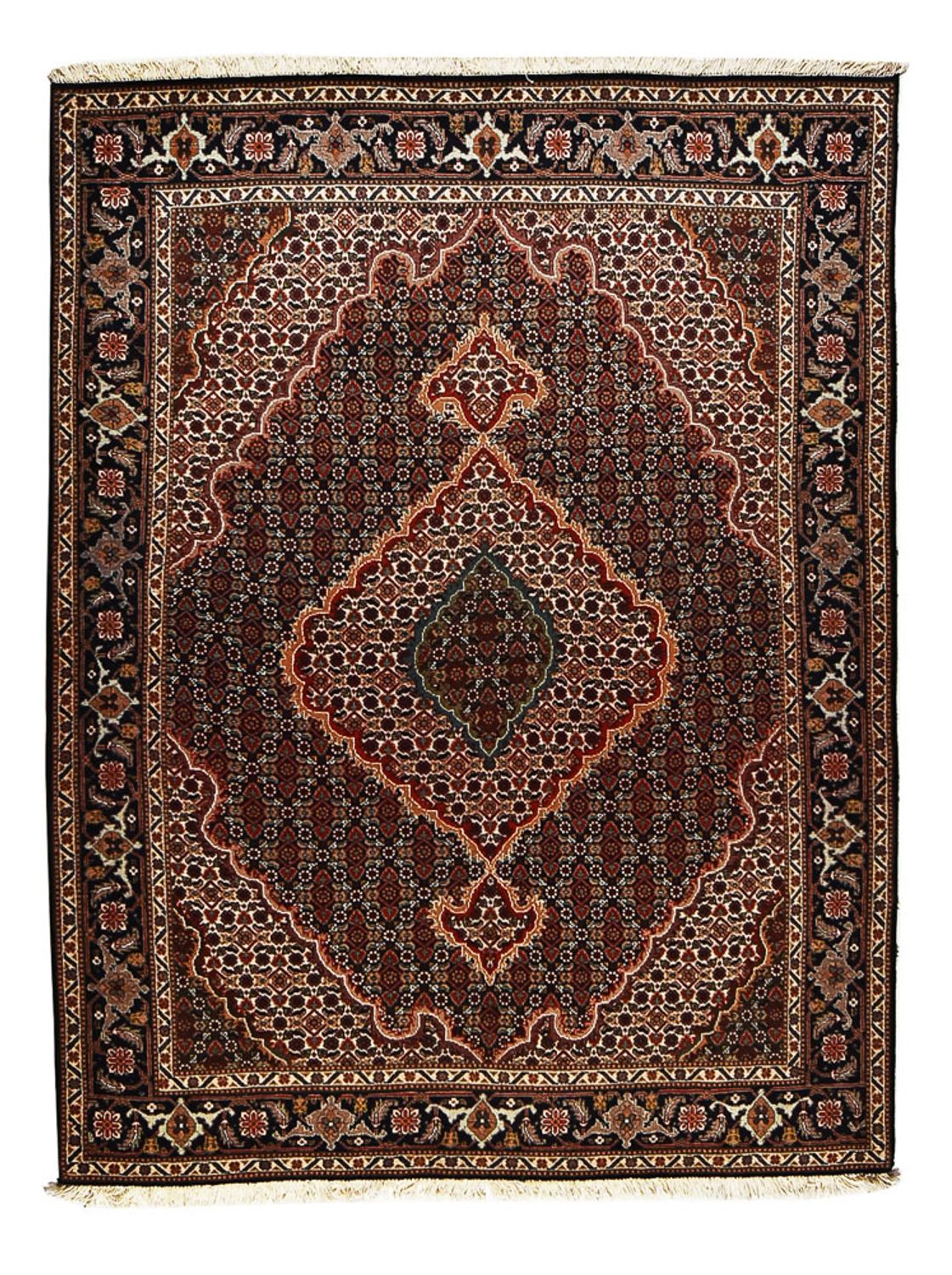 Alfombra Persa - Tabriz - Real - 198 x 150 cm - marrón oscuro