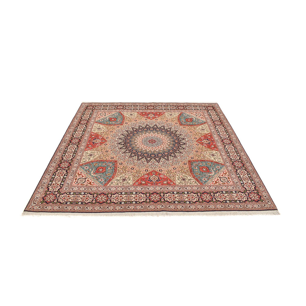 Alfombra Persa - Tabriz - Real cuadrado  - 253 x 251 cm - beige oscuro
