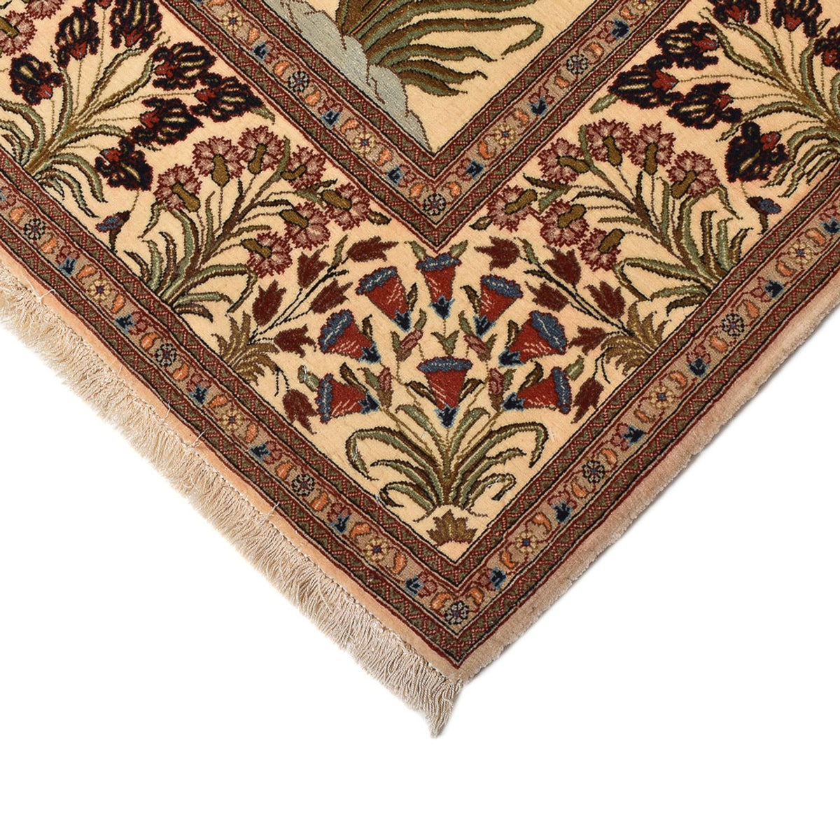 Alfombra Persa - Ghom - Royal - 202 x 136 cm - beige claro