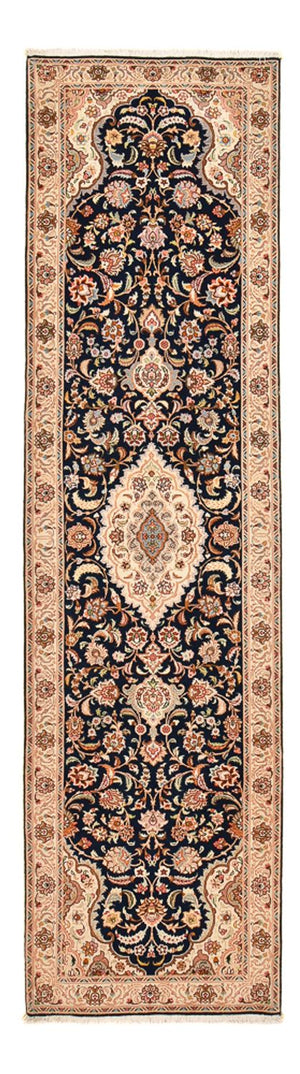 Alfombra de pasillo Alfombra Persa - Tabriz - Real - 310 x 82 cm - azul oscuro