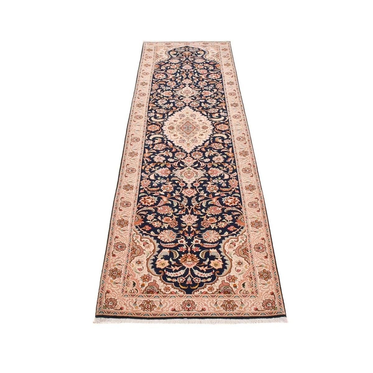 Alfombra de pasillo Alfombra Persa - Tabriz - Real - 310 x 82 cm - azul oscuro