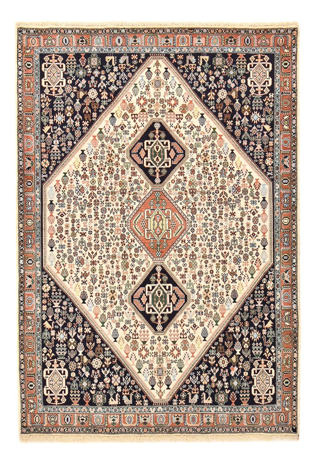 Alfombra Gabbeh - Persa Kashkuli - 209 x 145 cm - azul oscuro