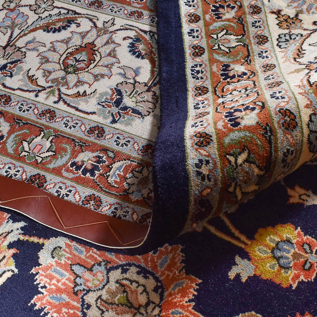 Alfombra persa - Clásica - Real - 390 x 300 cm - azul oscuro