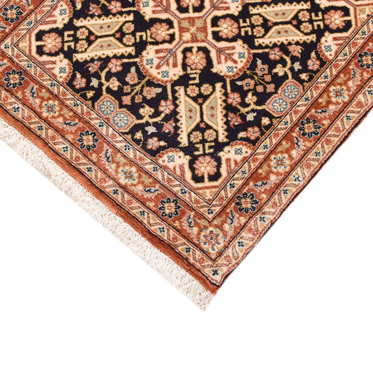 Alfombra de pasillo Alfombra Persa - Ghom - Royal - 197 x 51 cm - beige oscuro