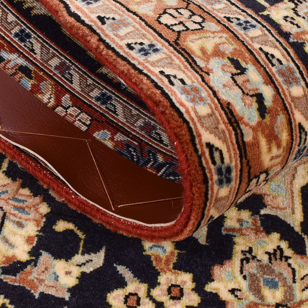 Alfombra de pasillo Alfombra Persa - Ghom - Royal - 210 x 50 cm - beige oscuro