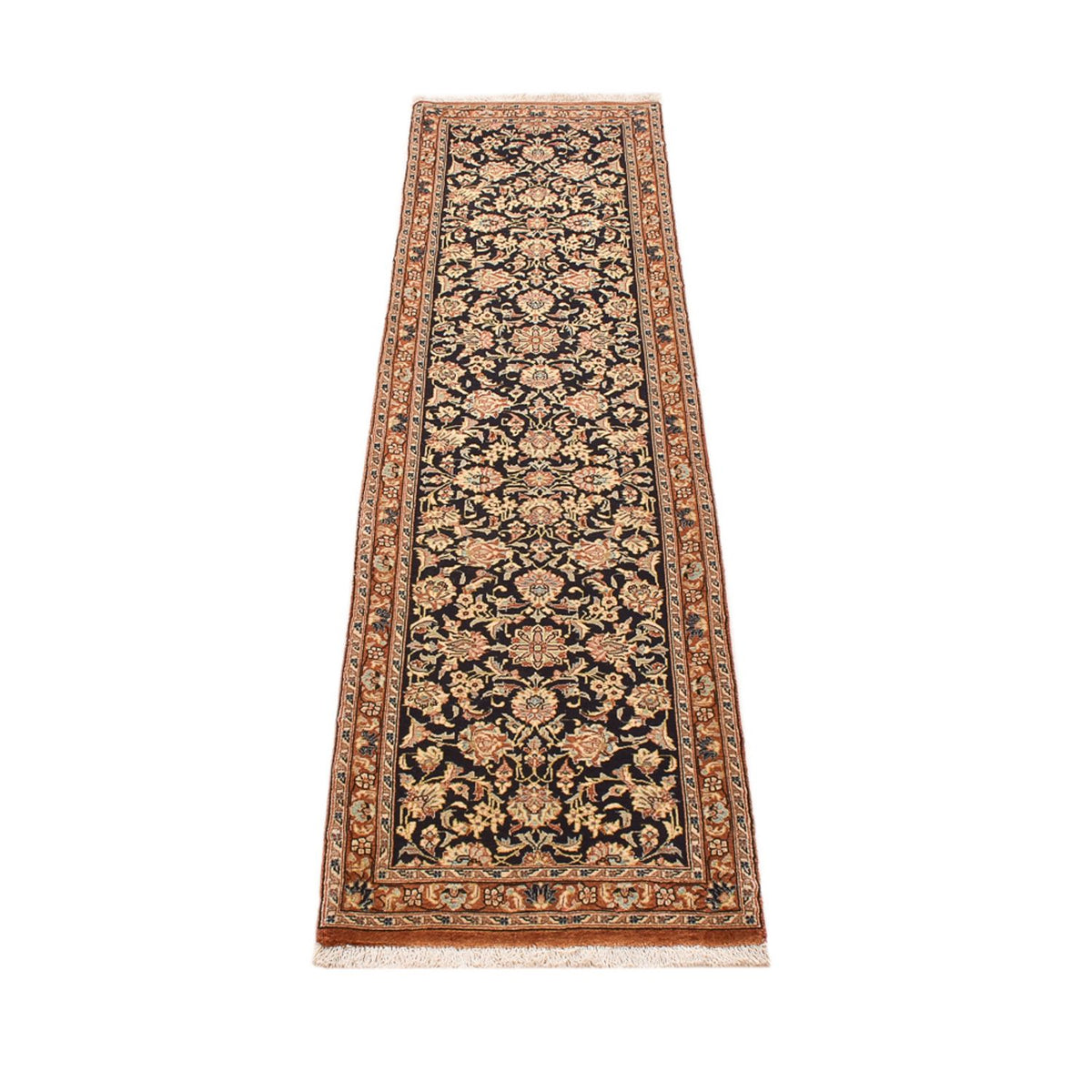 Alfombra de pasillo Alfombra Persa - Ghom - Royal - 210 x 50 cm - beige oscuro