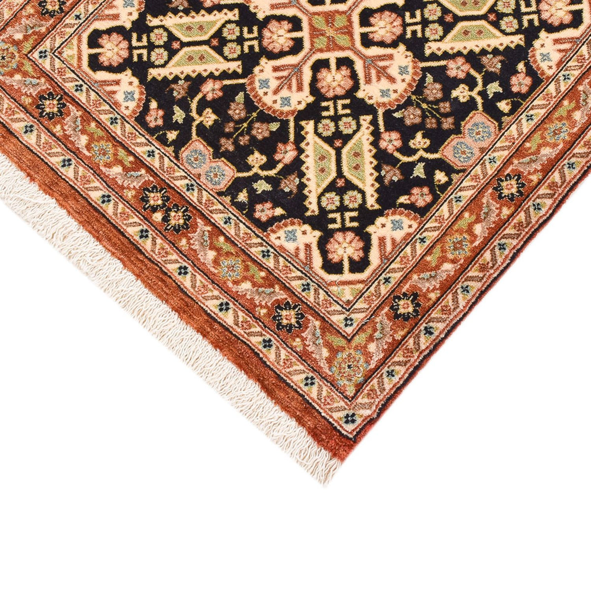 Alfombra de pasillo Alfombra Persa - Ghom - Royal - 205 x 50 cm - beige oscuro