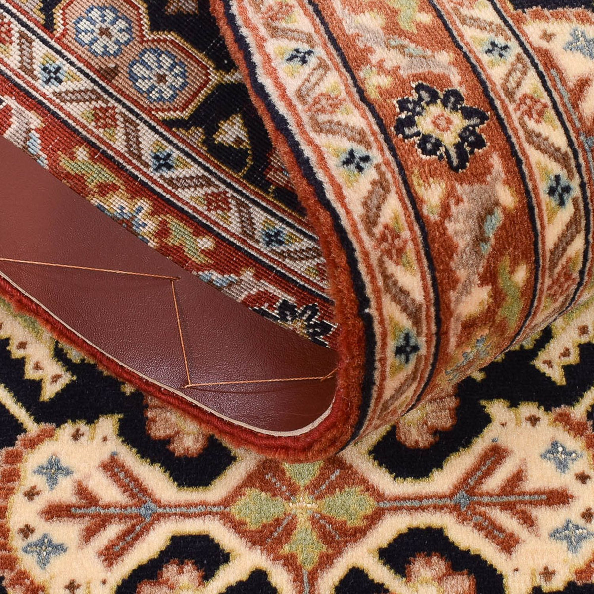 Alfombra de pasillo Alfombra Persa - Ghom - Royal - 205 x 50 cm - beige oscuro