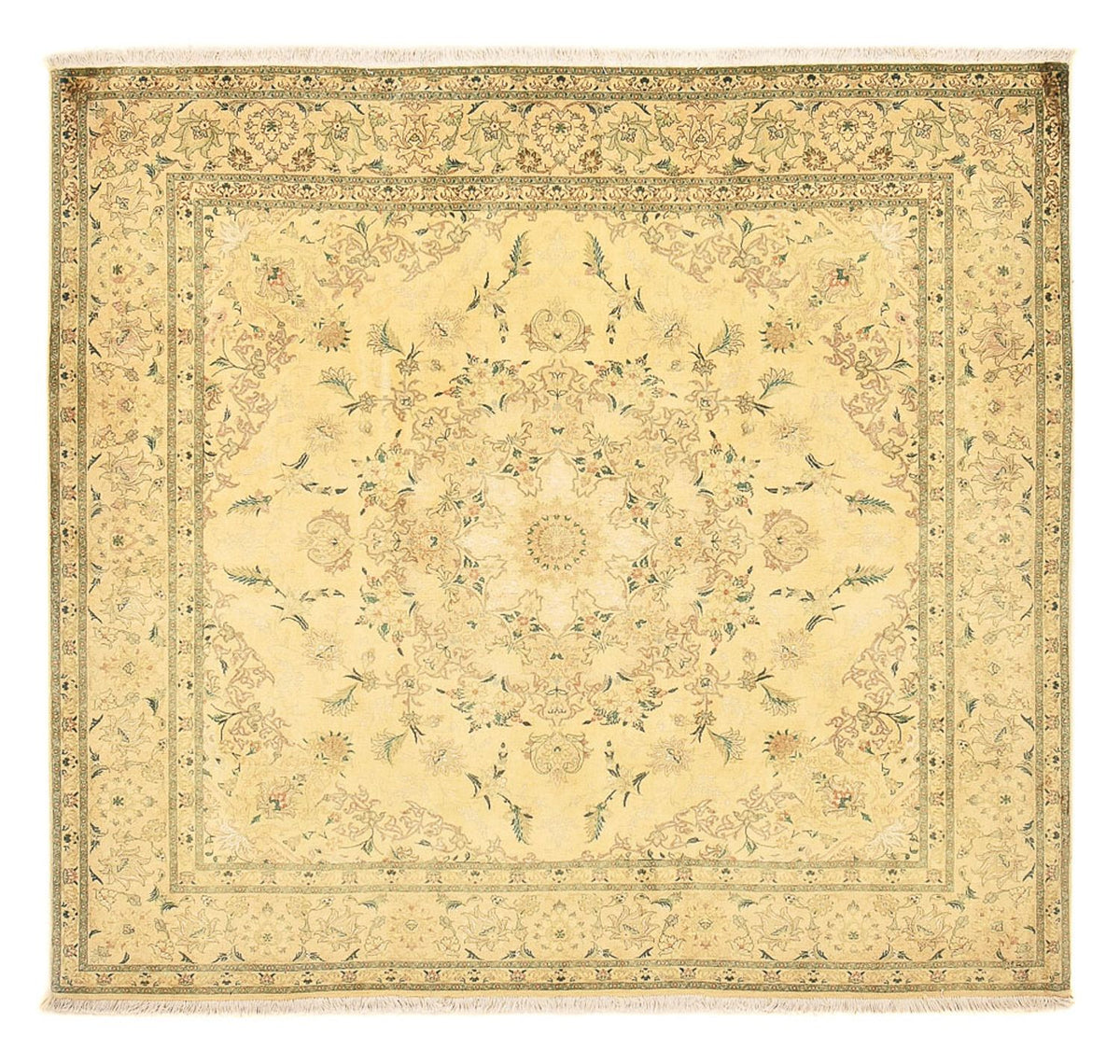 Alfombra Persa - Tabriz - Real cuadrado  - 200 x 190 cm - amarillo