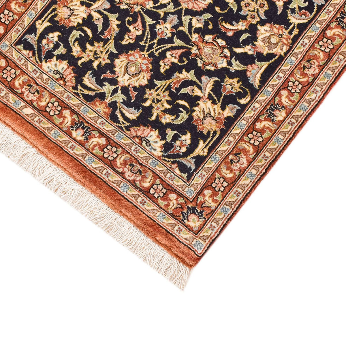 Alfombra de pasillo Alfombra Persa - Ghom - Royal - 205 x 52 cm - beige oscuro