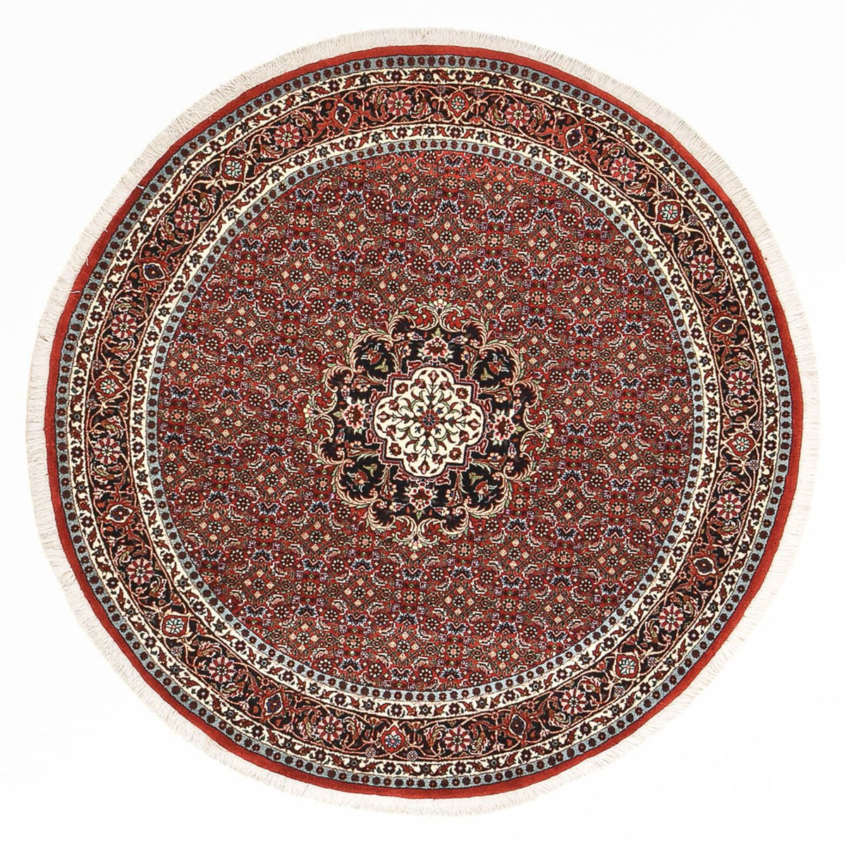 Alfombra persa - Bidjar redondo - 150 x 150 cm - rojo oscuro
