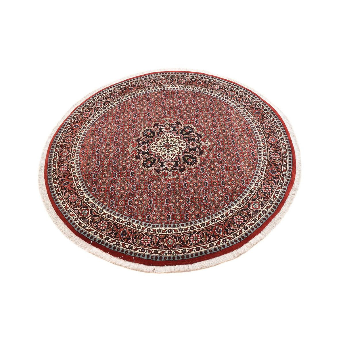 Alfombra persa - Bidjar redondo - 150 x 150 cm - rojo oscuro