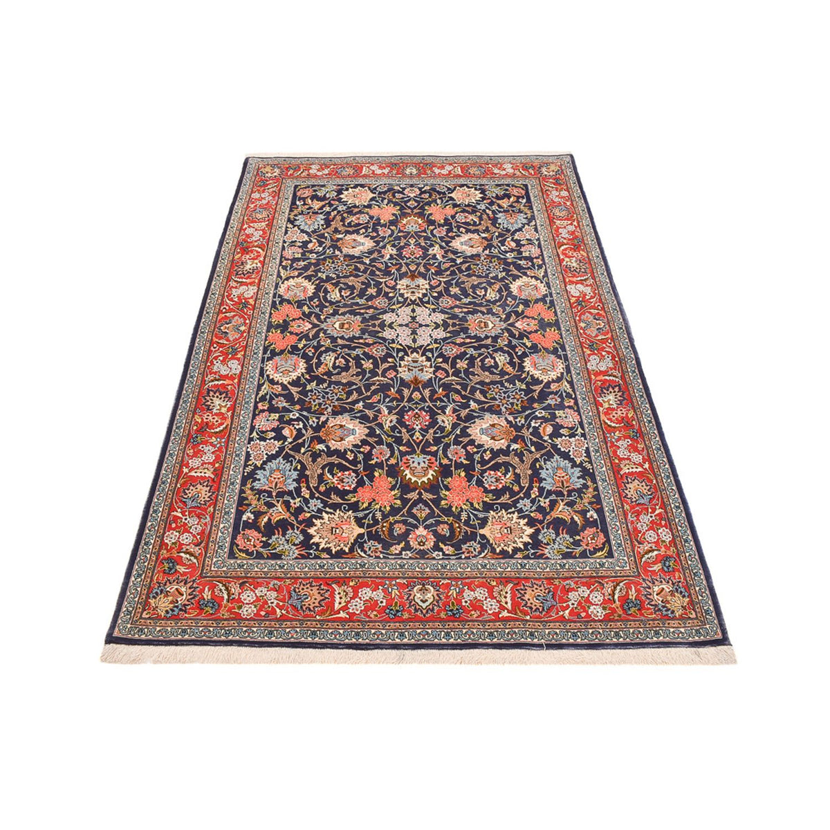 Alfombra Persa - Isfahan - Prima - 226 x 136 cm - azul oscuro
