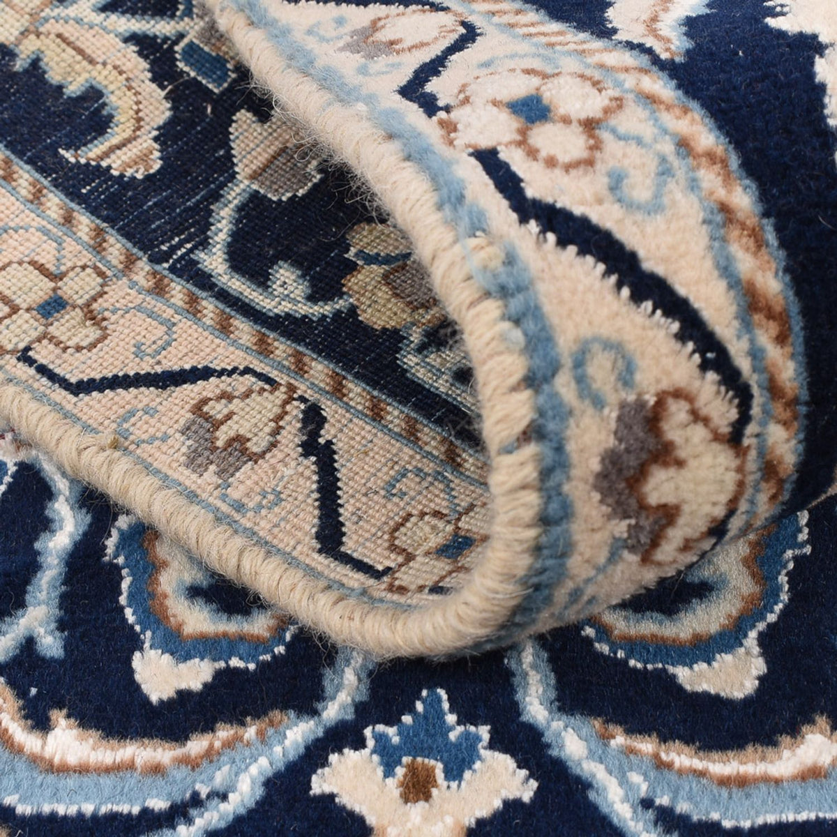 Alfombra de pasillo Alfombra Persa - Nain - Real - 185 x 56 cm - azul oscuro