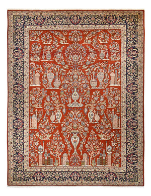 Alfombra persa - Real - Real - 398 x 292 cm - rojo