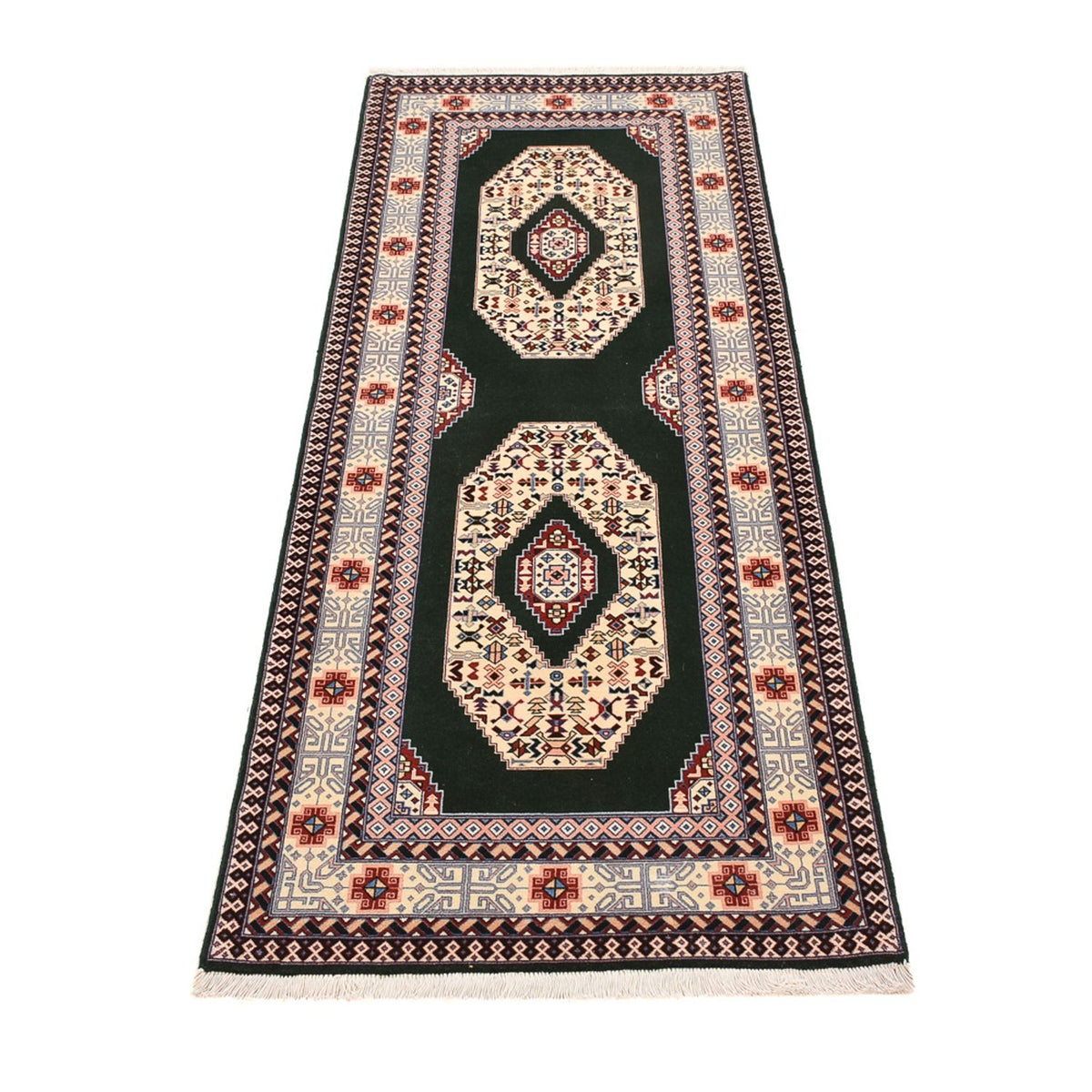 Alfombra de pasillo Alfombra Persa - Tabriz - Real - 202 x 74 cm - azul oscuro