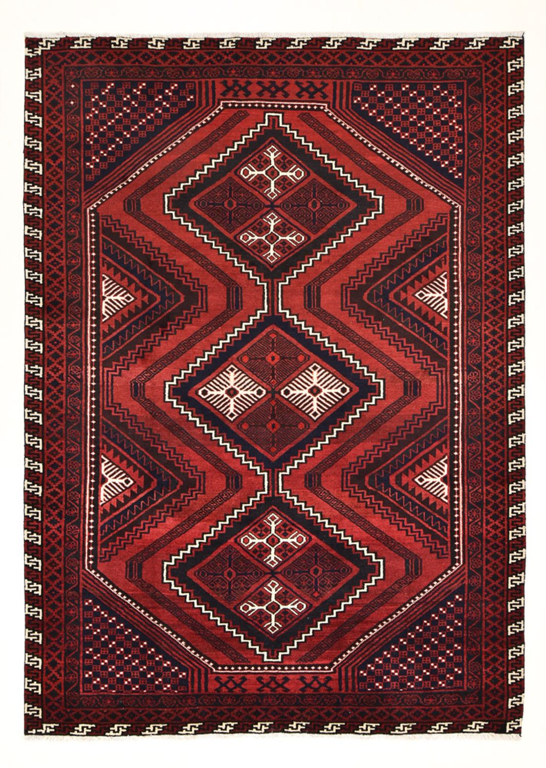 Alfombra persa - Real - 314 x 215 cm - rojo burdeos