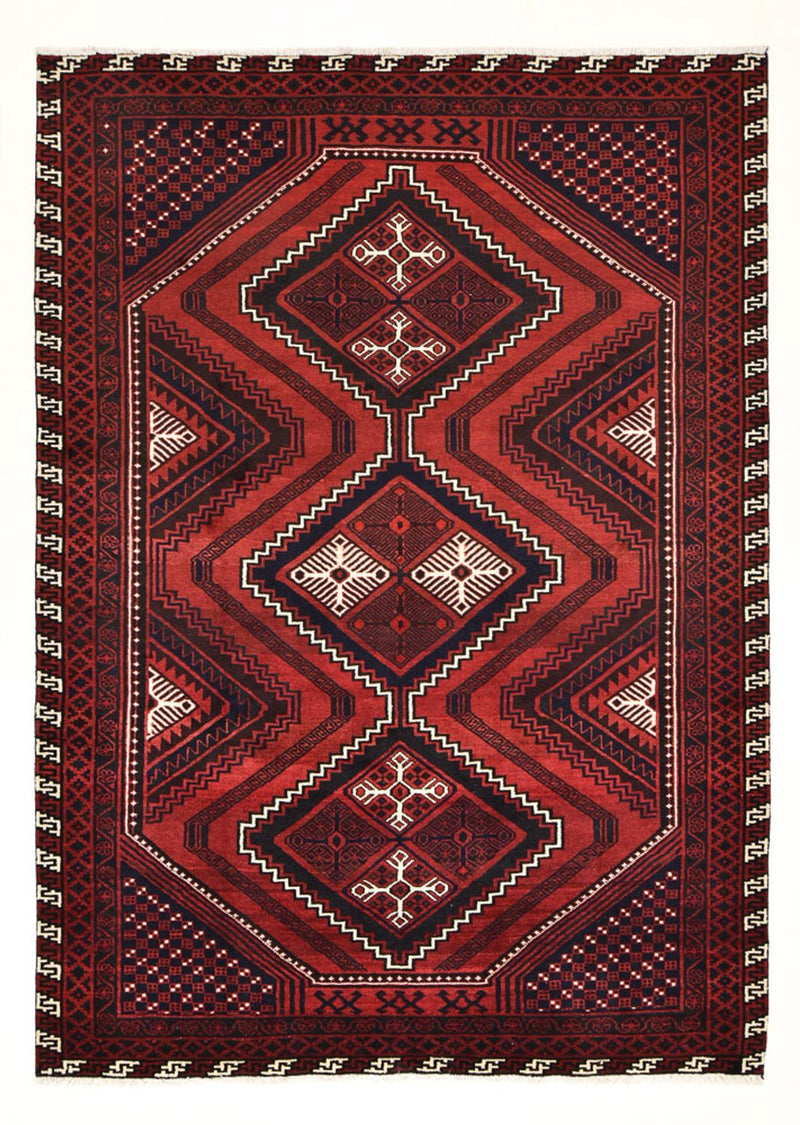 Alfombra persa - Real - 314 x 215 cm - rojo burdeos