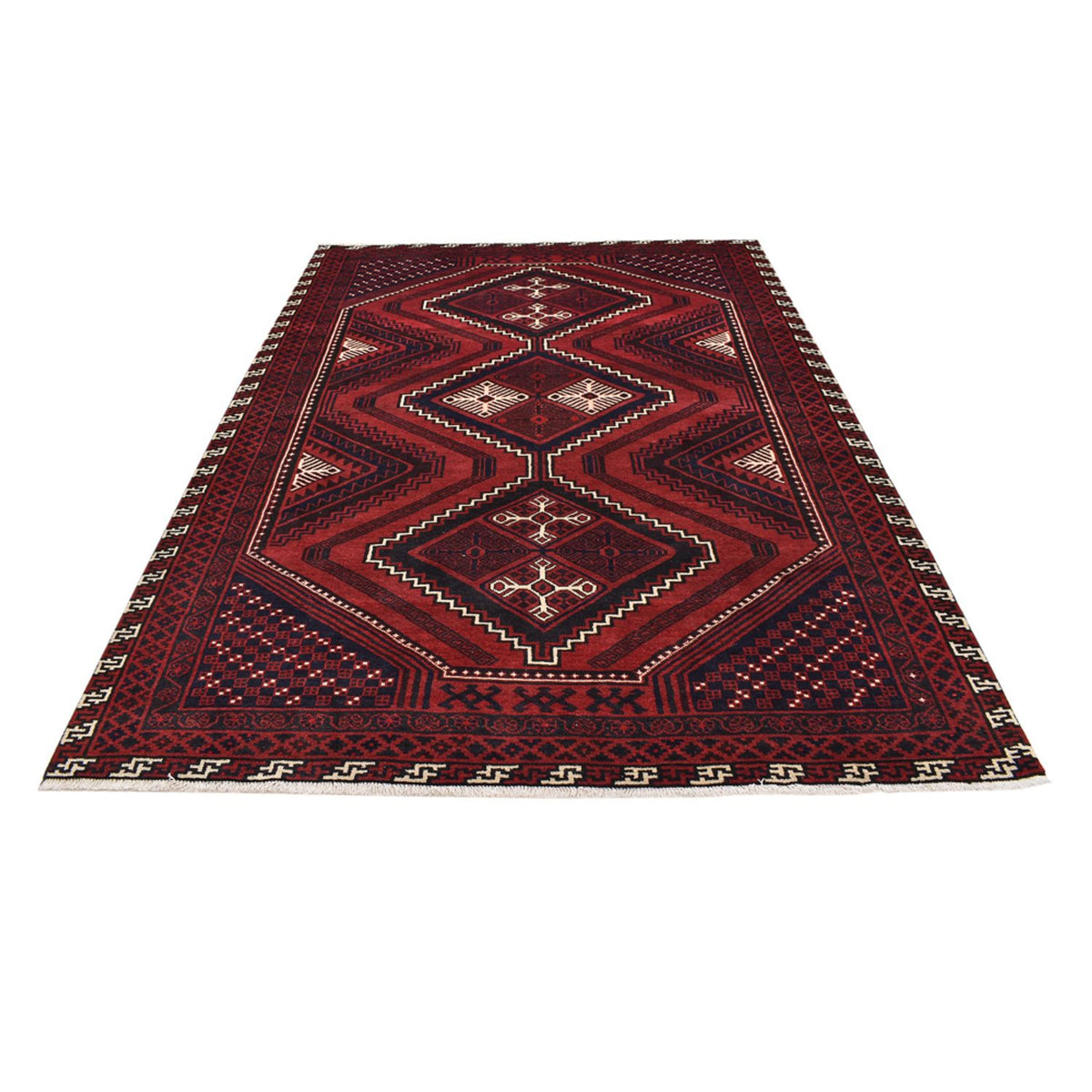 Alfombra persa - Real - 314 x 215 cm - rojo burdeos