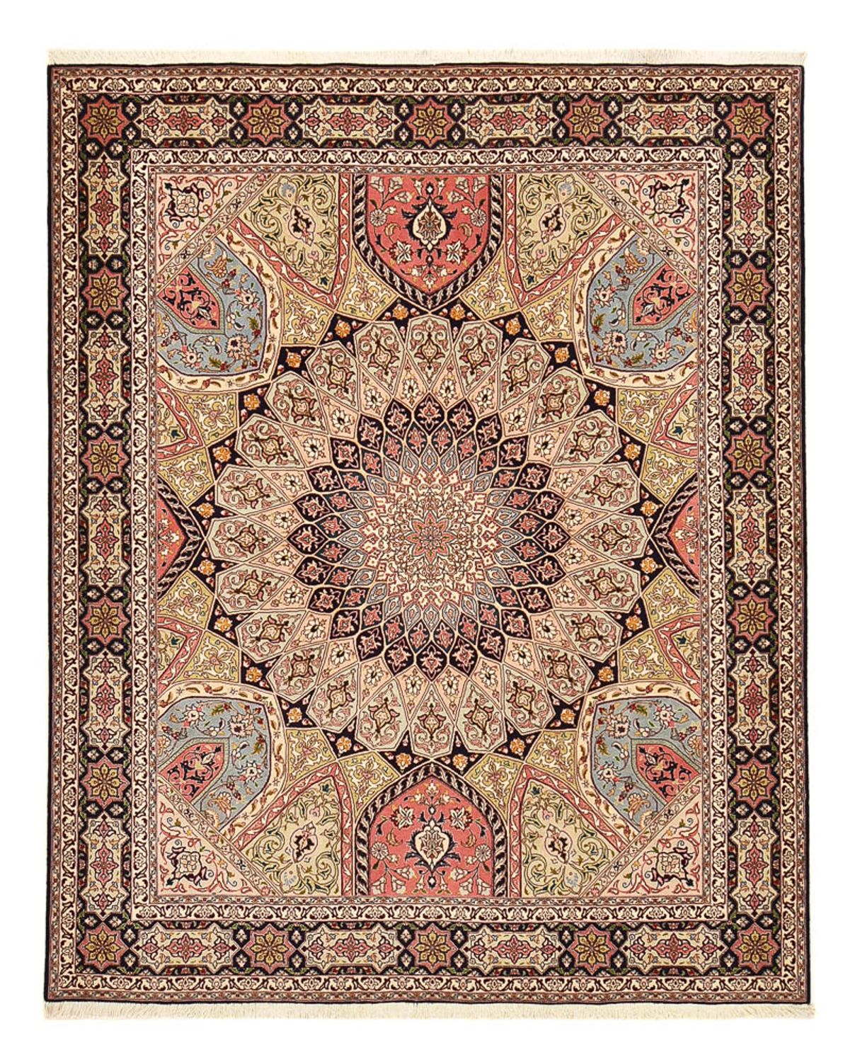 Alfombra Persa - Tabriz - Real - 250 x 208 cm - beige oscuro