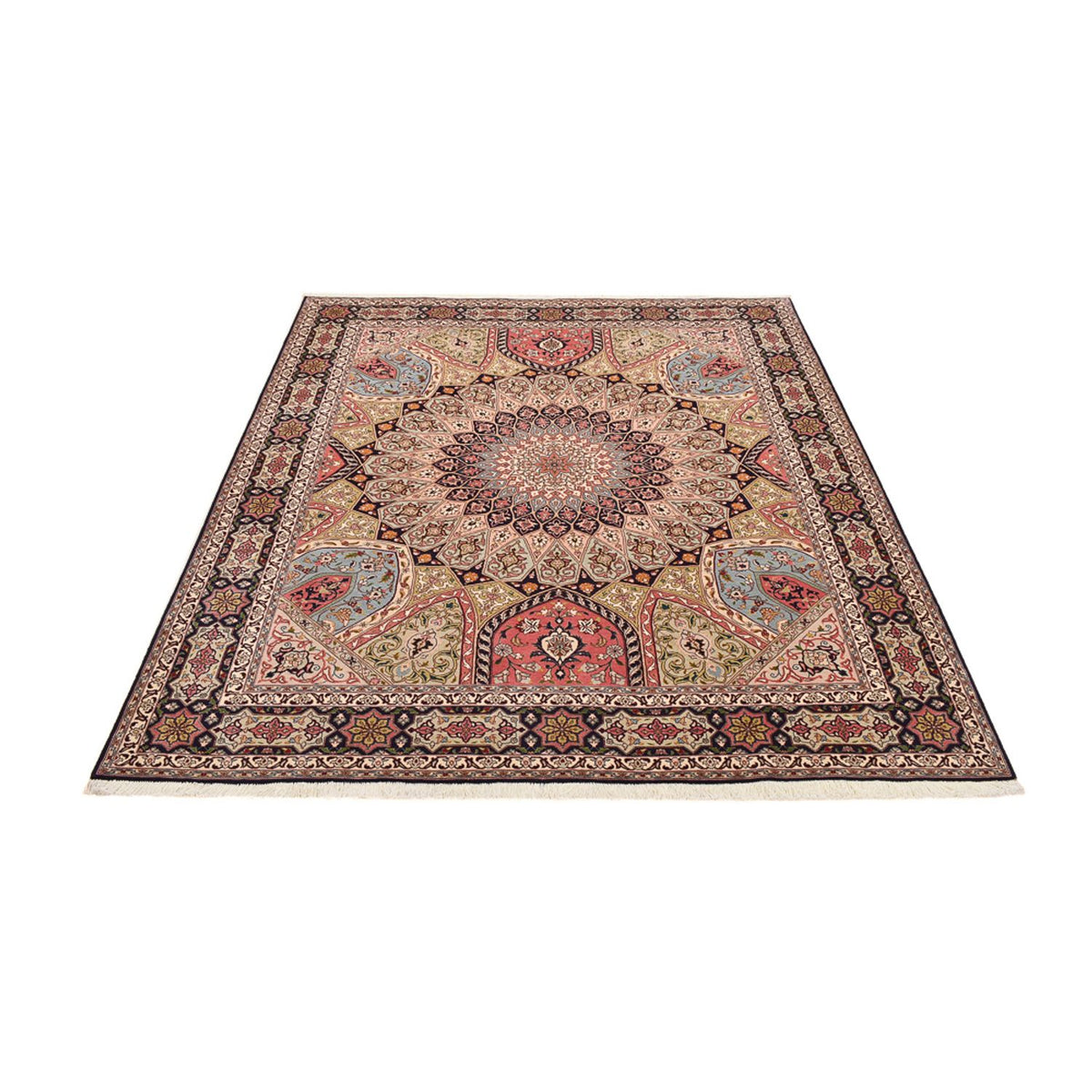 Alfombra Persa - Tabriz - Real - 250 x 208 cm - beige oscuro
