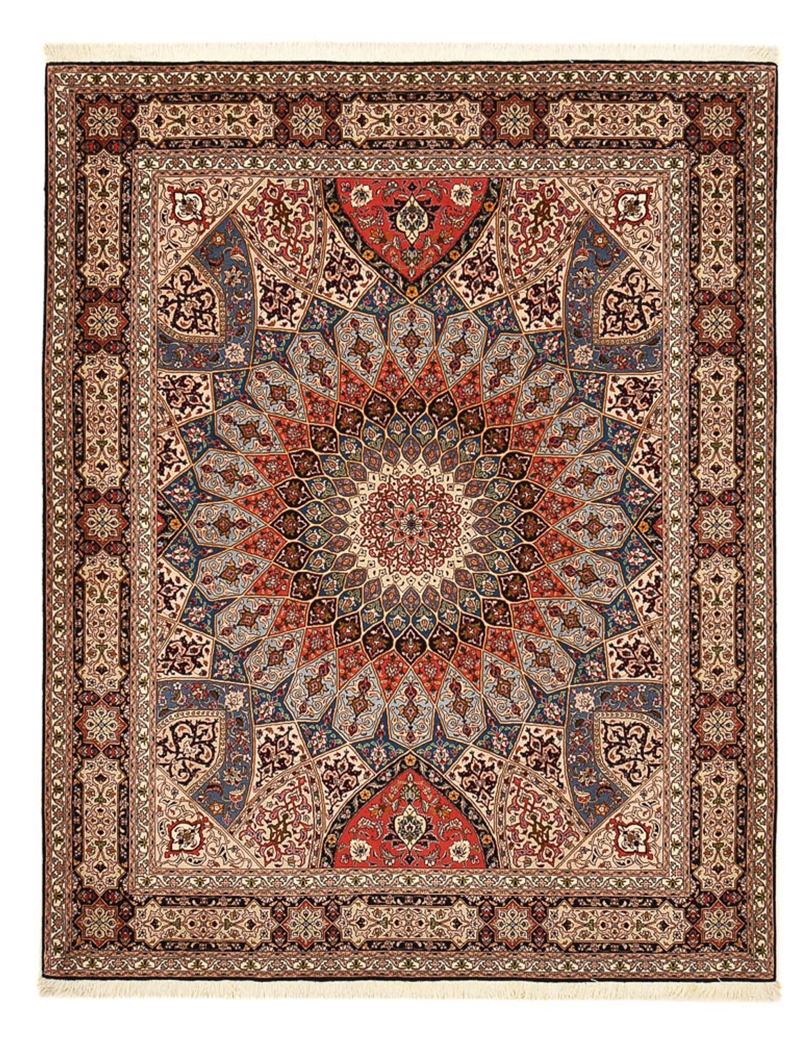Alfombra Persa - Tabriz - Real - 255 x 205 cm - beige oscuro