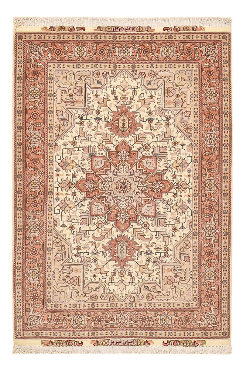 Alfombra Persa - Tabriz - Real - 161 x 105 cm - rojo claro