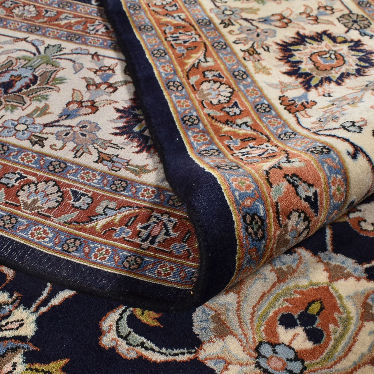 Alfombra persa - Clásica - Real - 390 x 294 cm - azul oscuro