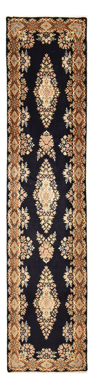 Alfombra de pasillo Alfombra persa - Real - 415 x 96 cm - azul oscuro
