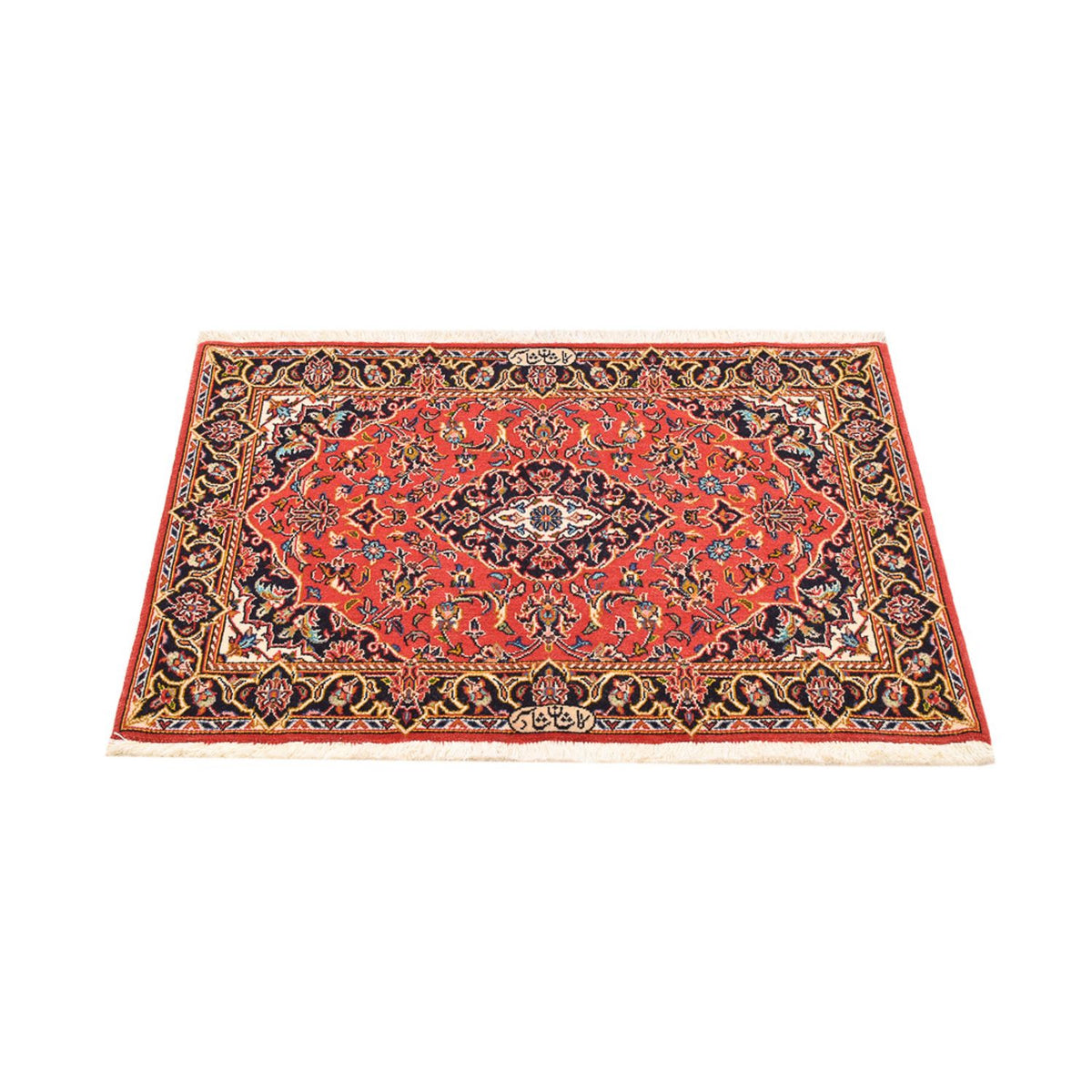 Alfombra persa - Keshan - 100 x 70 cm - rojo
