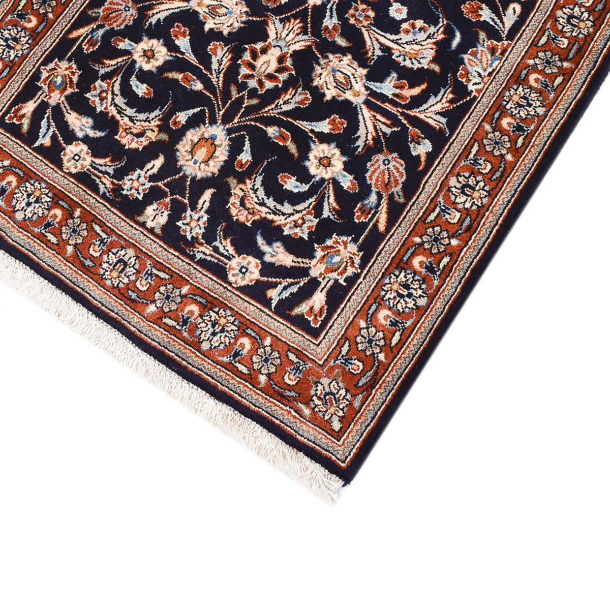 Alfombra de pasillo Alfombra persa - Keshan - 338 x 75 cm - azul oscuro