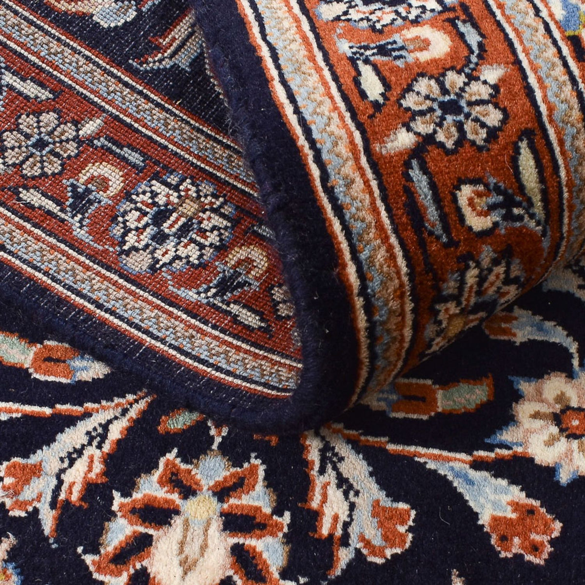 Alfombra de pasillo Alfombra persa - Keshan - 338 x 75 cm - azul oscuro