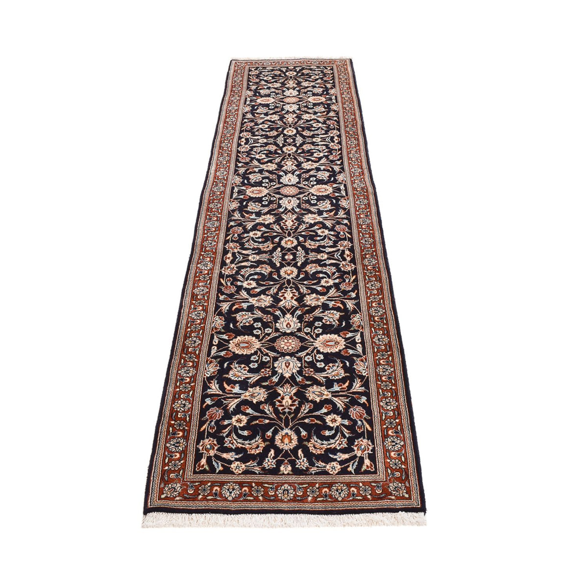 Alfombra de pasillo Alfombra persa - Keshan - 338 x 75 cm - azul oscuro