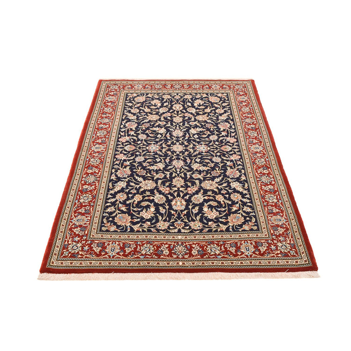 Alfombra Persa - Ghom - Royal - 204 x 133 cm - azul oscuro