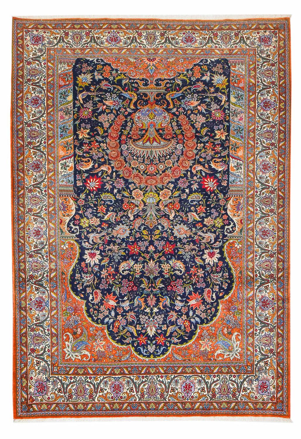 Alfombra persa - Nómada - 293 x 206 cm - azul oscuro