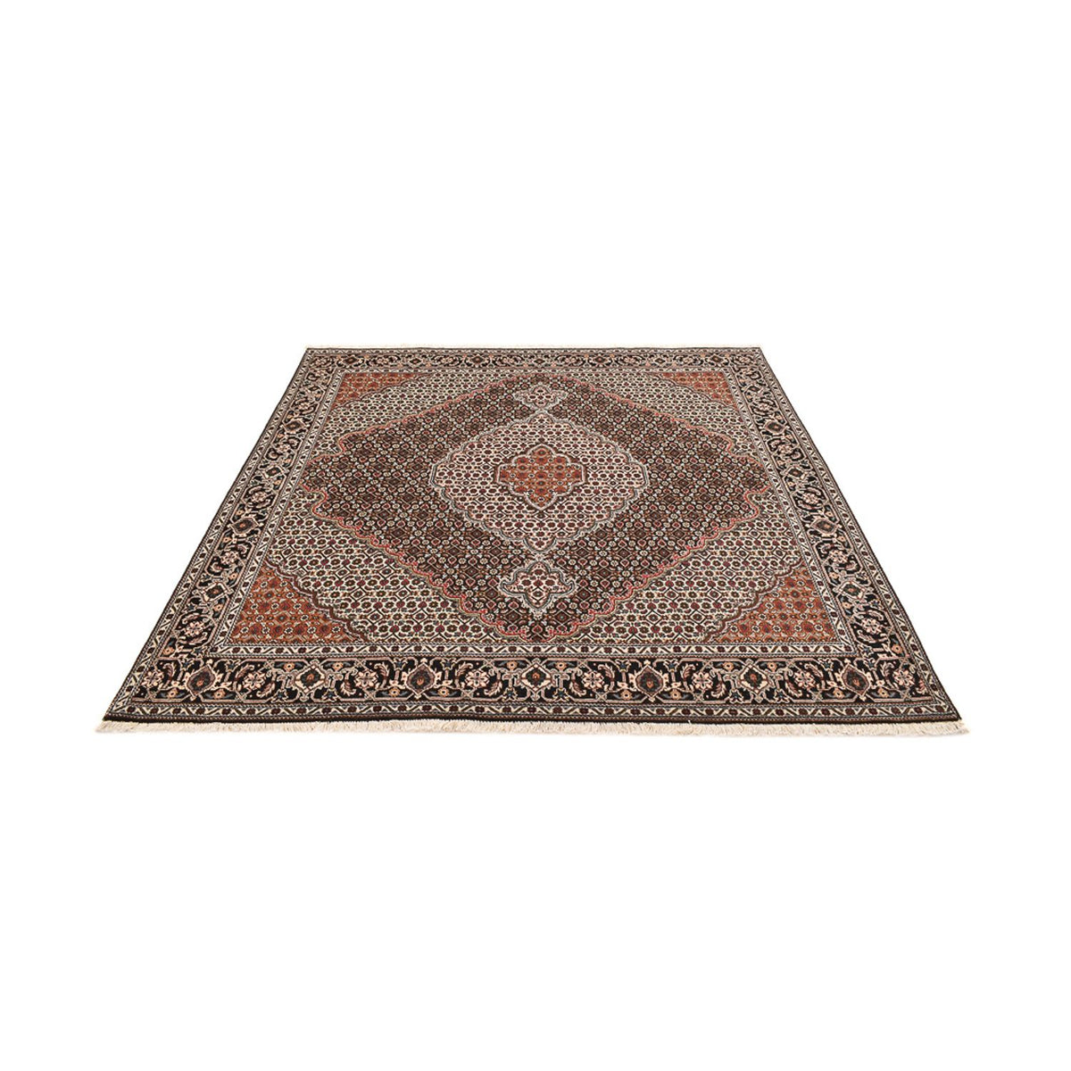 Alfombra Persa - Tabriz - Real cuadrado  - 202 x 198 cm - marrón