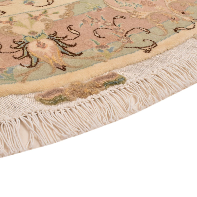 Alfombra Persa - Tabriz - Real redondo  - 150 x 150 cm - beige