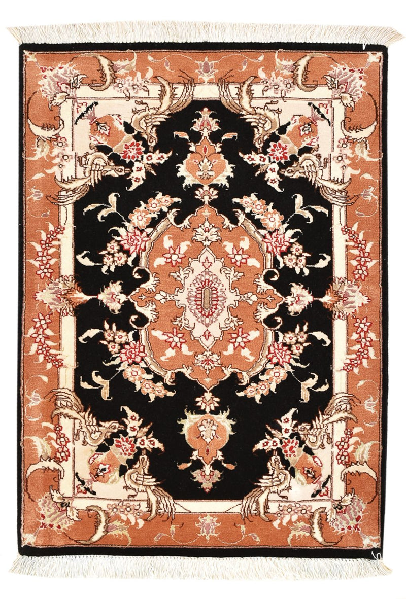 Alfombra Persa - Tabriz - Real - 88 x 60 cm - azul oscuro