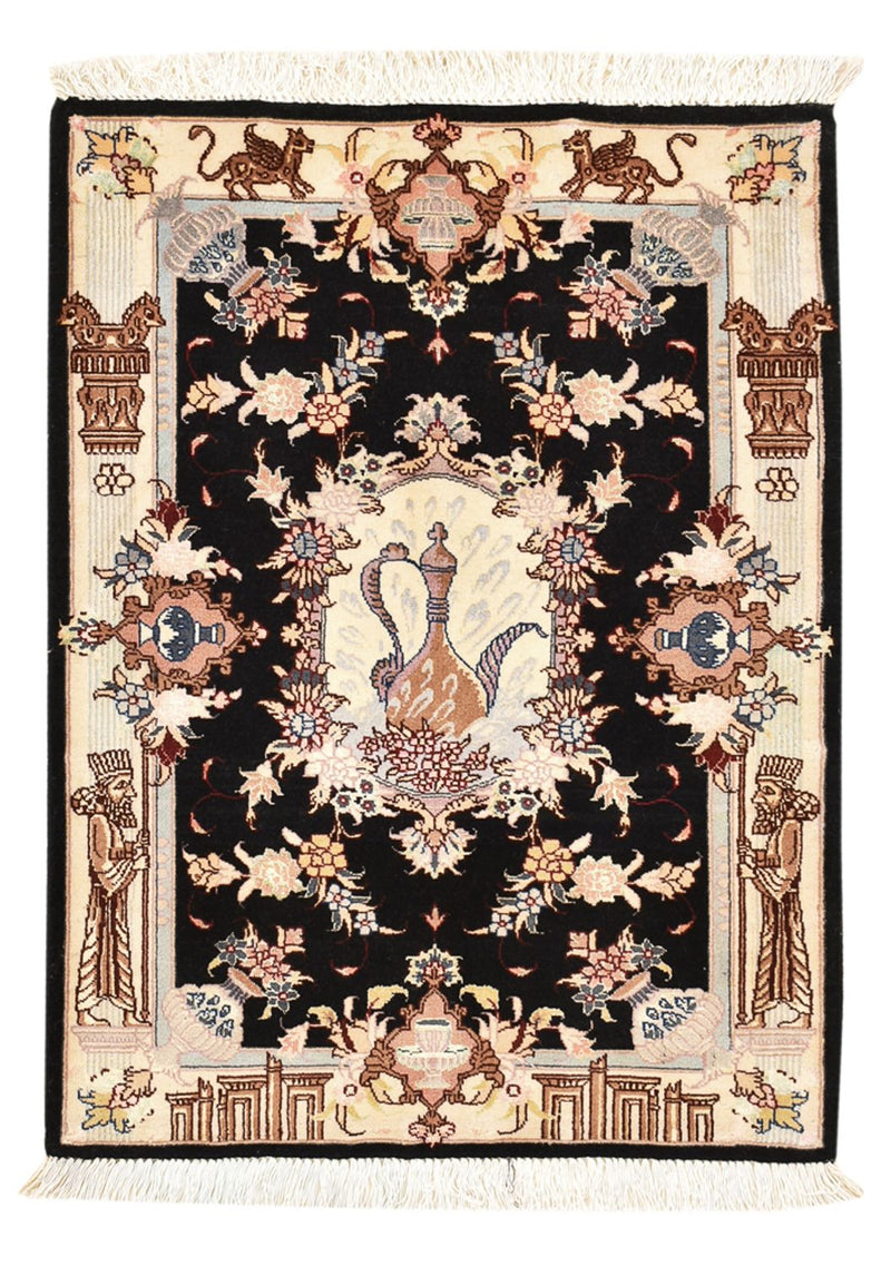 Alfombra Persa - Tabriz - Real - 90 x 60 cm - azul oscuro