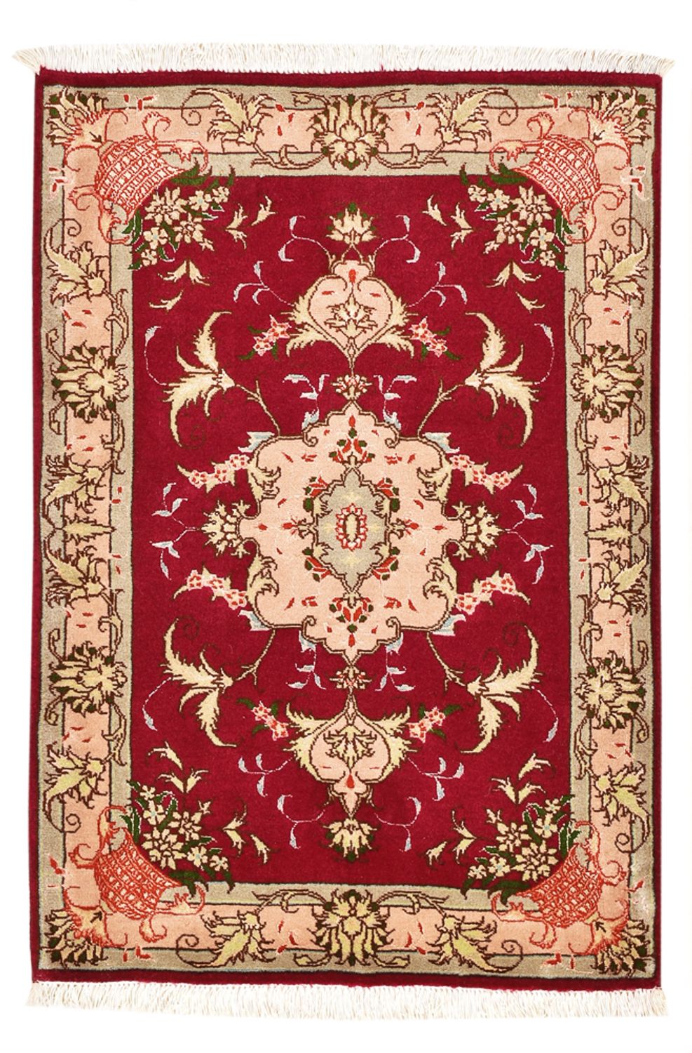 Alfombra Persa - Tabriz - Real - 90 x 60 cm - rojo