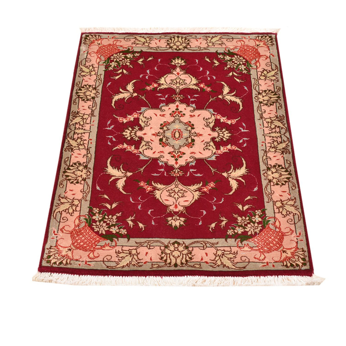 Alfombra Persa - Tabriz - Real - 90 x 60 cm - rojo