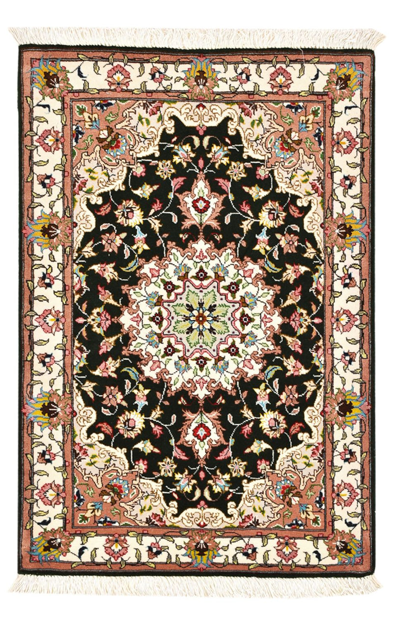 Alfombra Persa - Tabriz - Real - 90 x 60 cm - azul oscuro