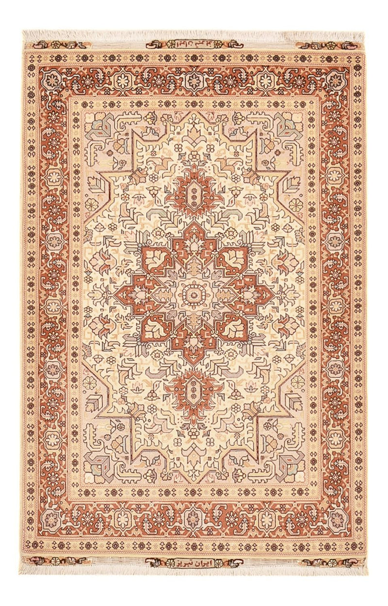 Alfombra Persa - Tabriz - Real - 153 x 100 cm - beige claro
