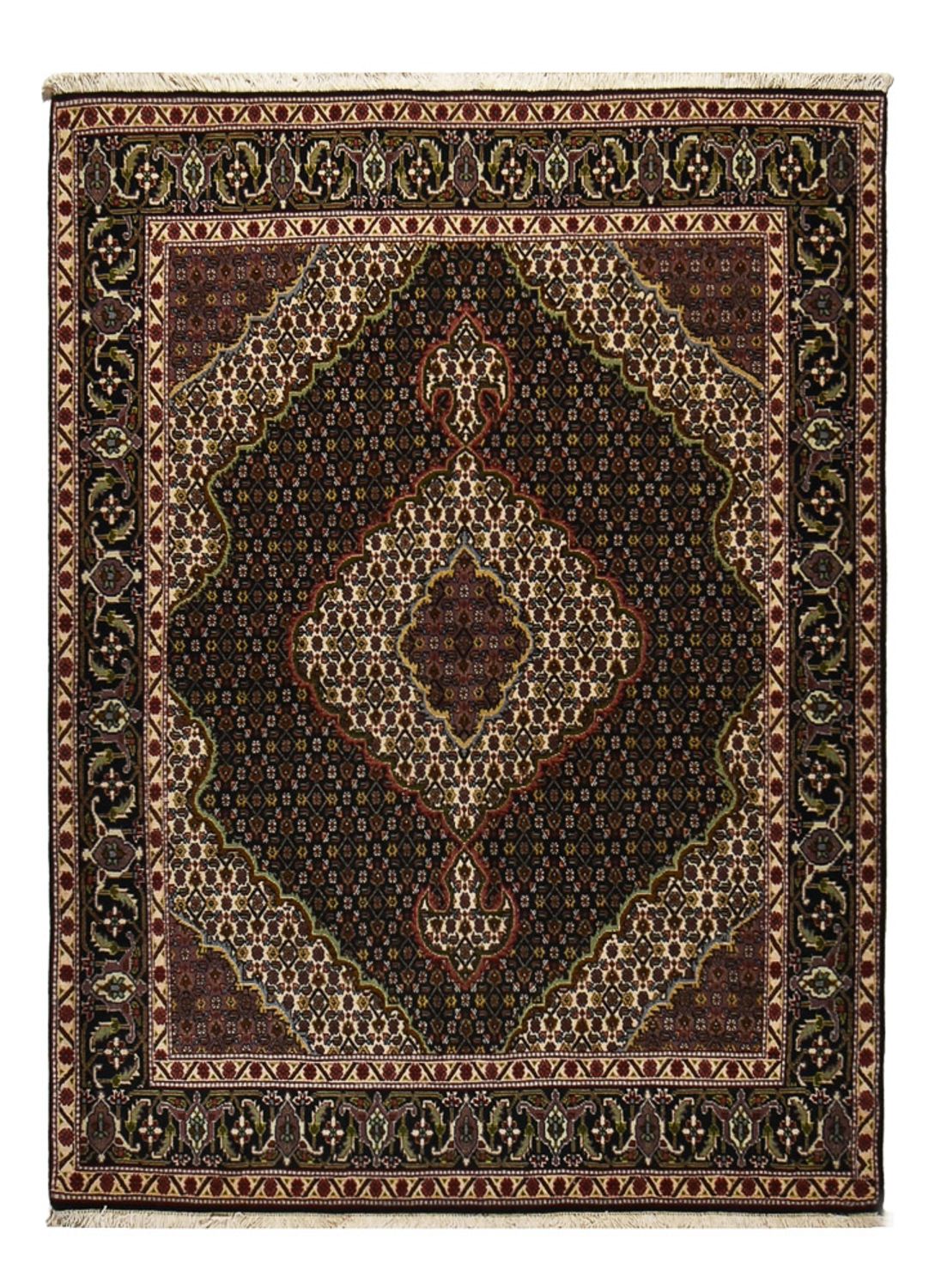 Alfombra Persa - Tabriz - Real - 202 x 150 cm - marrón oscuro