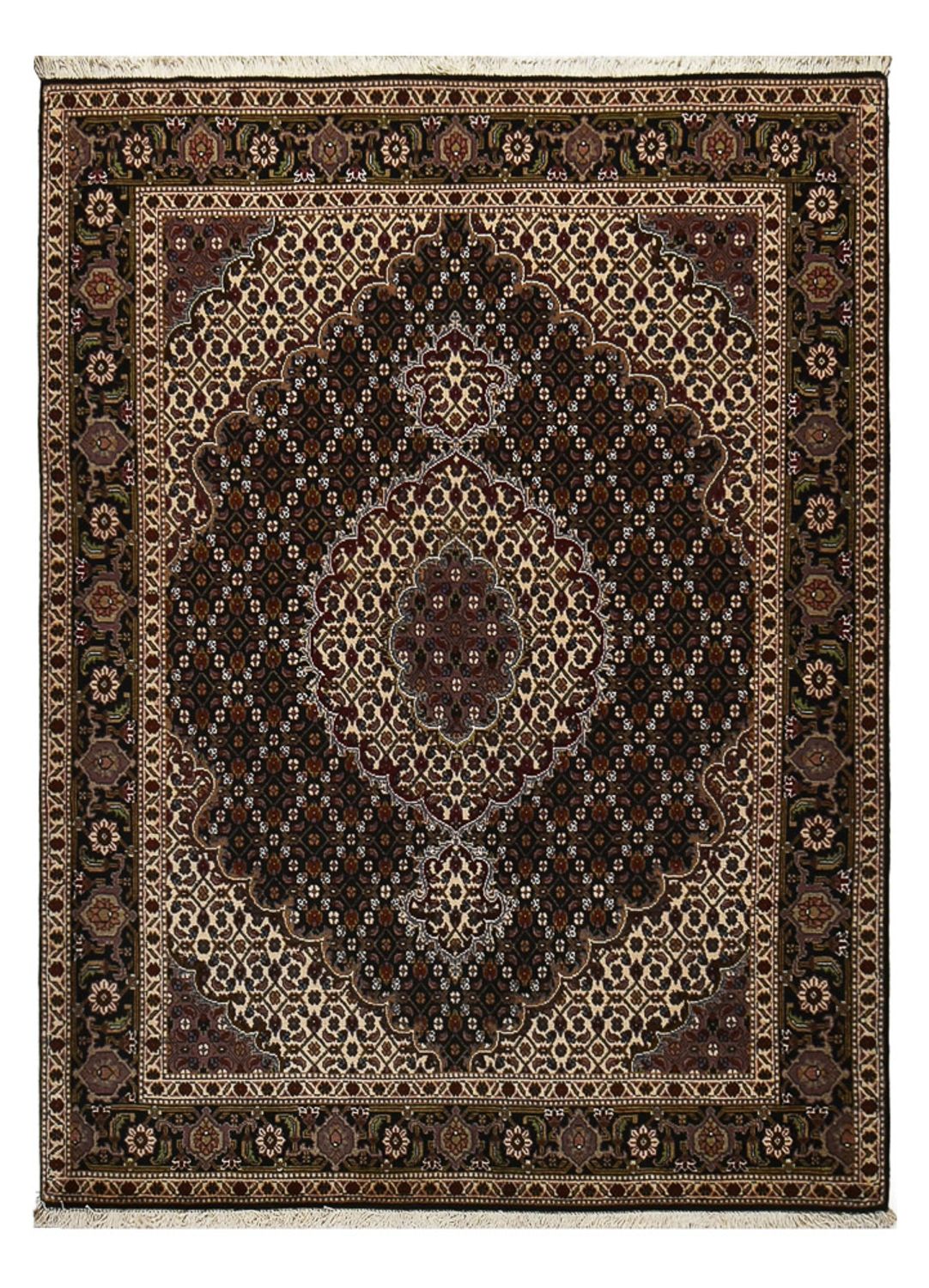 Alfombra Persa - Tabriz - Real - 196 x 148 cm - marrón oscuro