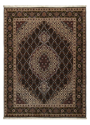 Alfombra Persa - Tabriz - Real - 196 x 148 cm - marrón oscuro