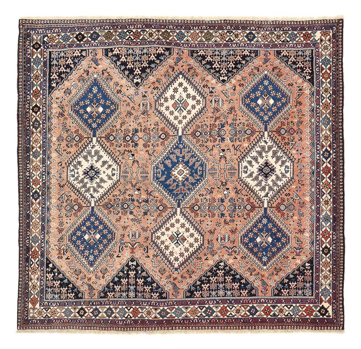 Alfombra persa - Nómada cuadrado  - 203 x 193 cm - rojo claro